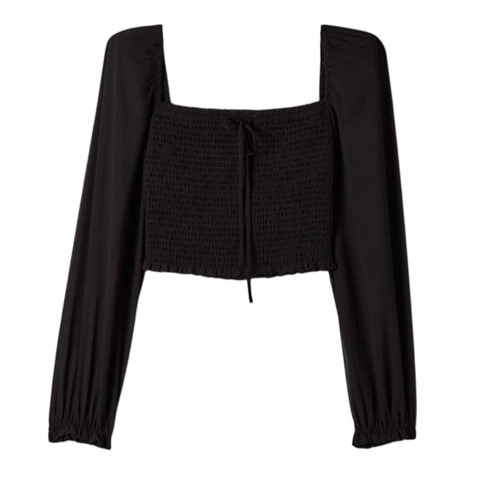 Wilfred Smocked Black Saga Blouse Size XXS